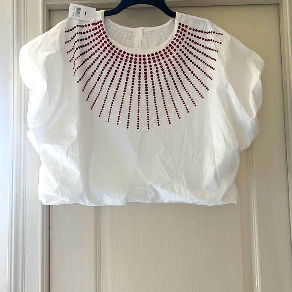 QUEEN OF SPARKLES Tops - Queen of sparkles bubble sleeve and fully lined. Beautiful red/burgundy beading.